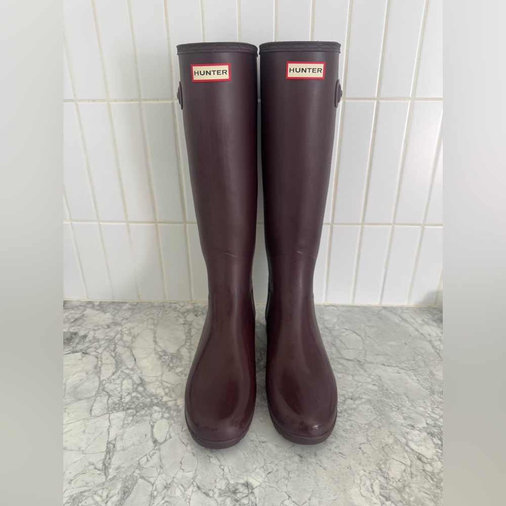 Hunter Dark Red Waterproof Boots